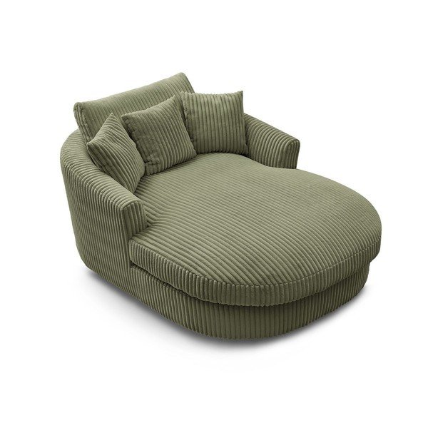 Zelen fotelj iz rebrastega žameta Belem – Bobochic Paris-image-4