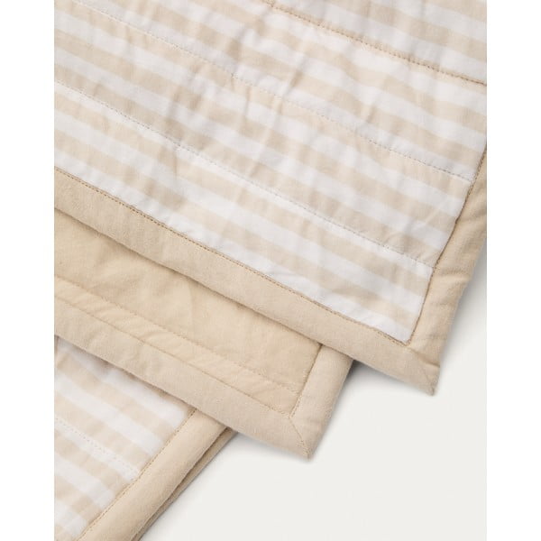 Bež prešito pregrinjalo iz organskega bombaža 180x240 cm Sini – Kave Home-image-3