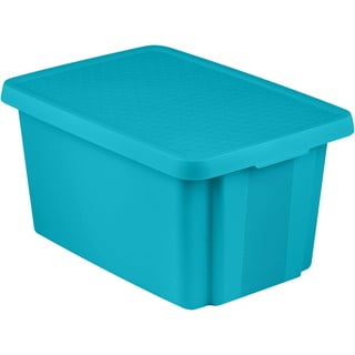 Modra škatla za shranjevanje s pokrovom Curver Essentials, 45 l