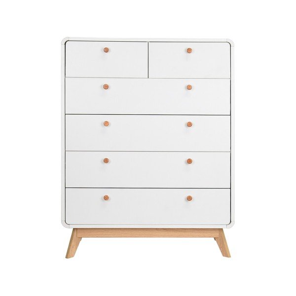 Bela visoka komoda 81x104 cm Caitlin – Støraa