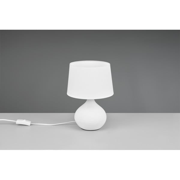 Bela namizna svetilka iz keramike in blaga Reality Martin, višina 29 cm-image-3