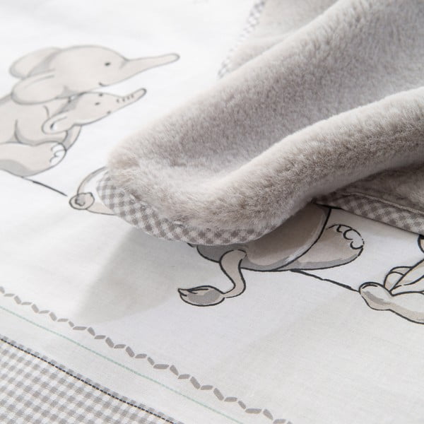Bela/siva otroška odeja iz mikropliša 80x80 cm Sternenzauber – Roba-image-4