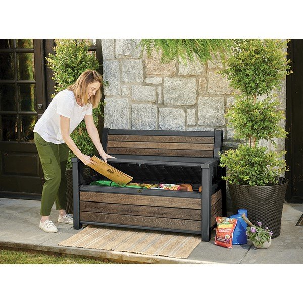 Temno rjava plastična vrtna klop Deco – Keter-image-4