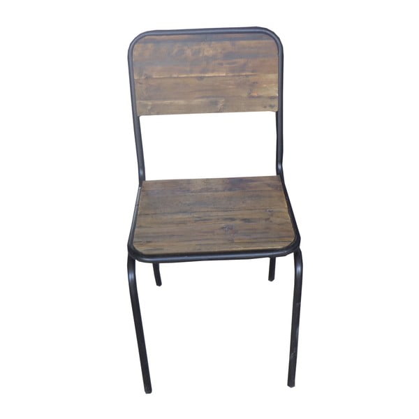 Rjav jedilni stol iz masivne jelke Industrial – Antic Line-image-1