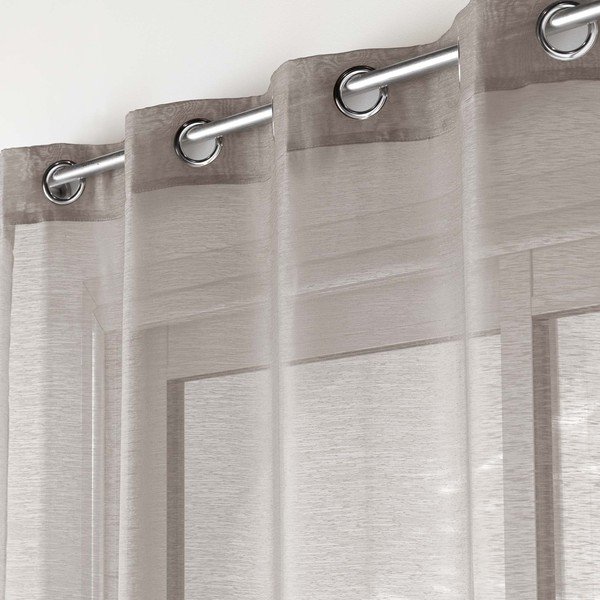 Rjava prosojna zavesa iz tančice 140x240 cm Lissea – douceur d'intérieur-image-1