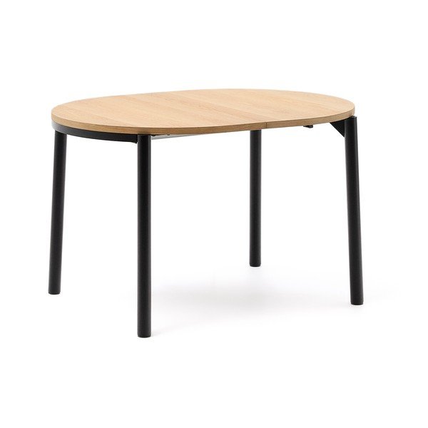 Raztegljiva jedilna miza z mizno ploščo v hrastovem dekorju v naravni barvi 90x120 cm Montuiri – Kave Home-image-2