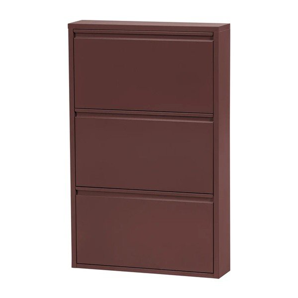 Bordo rdeča kovinska preklopna omarica za čevlje 66x103x16 cm Sabine – WOOOD