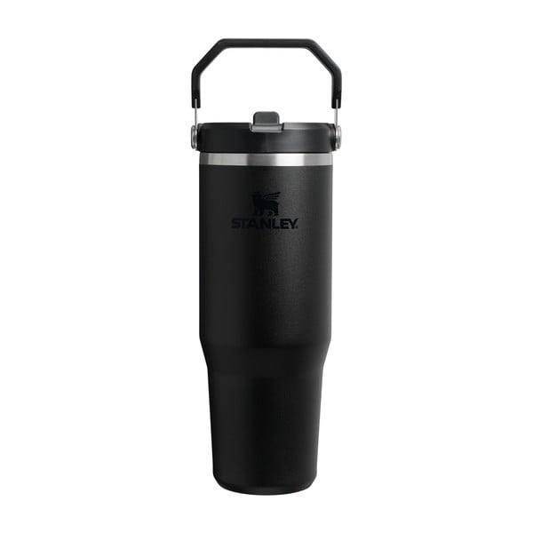 Črna termovka iz nerjavečega jekla 890 ml IceFlow™ Flip Straw 2.0 Tumbler Black – Stanley