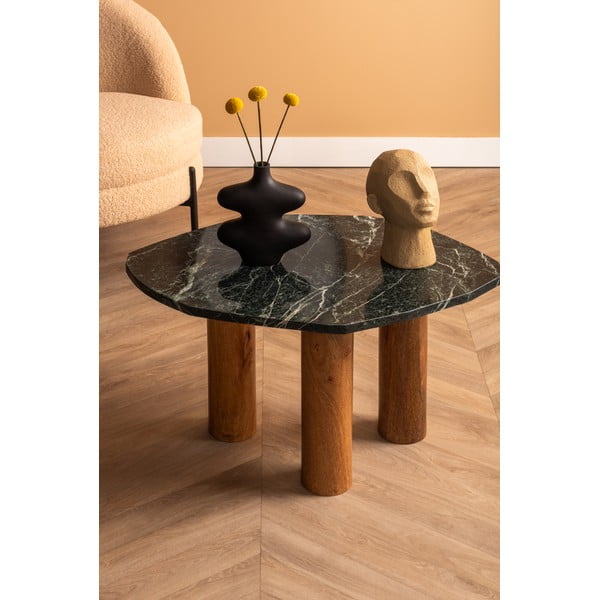 Stranska mizica z mizno ploščo v marmornem dekorju 50x75 cm Organic   – Leitmotiv-image-1