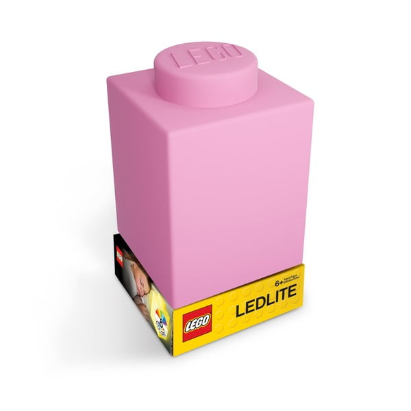 Rožnata silikonska nočna lučka LEGO® Classic Brick