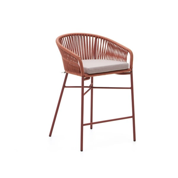 Vrtni barski stolček v barvi terakote Kave Home Yanet, višina 85 cm
