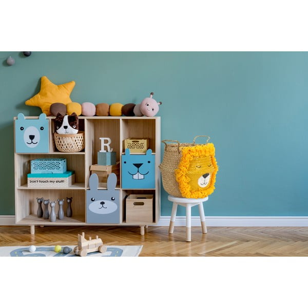 Rumena/naravna otroška škatla za shranjevanje iz morske trave ø 30x28 cm Lion – Compactor-image-2