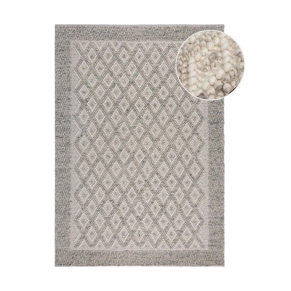 Siva ročno tkana preproga iz mešanice volne 160x230 cm Minerals Diamond – Flair Rugs