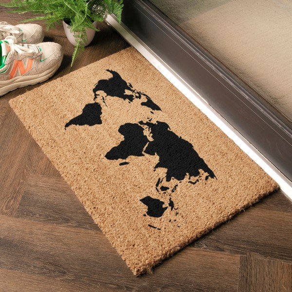 Predpražnik iz kokosovih vlaken 40x60 cm World Map – Artsy Doormats-image-1