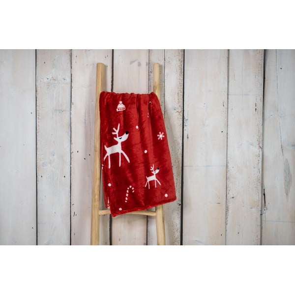 Rdeča božična odeja iz mikropliša 200x150 cm Dasher - My House