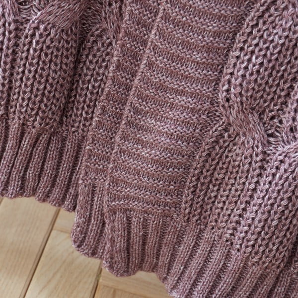 Roza/bela pletena odeja 130x170 cm Chunky Marl Knit – Catherine Lansfield-image-2