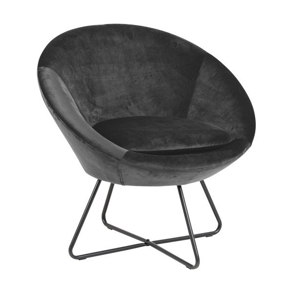 Siv žametni fotelj Actona Center