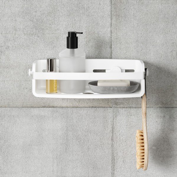 Bela plastična polica za kopalnico Flex - Umbra-image-3