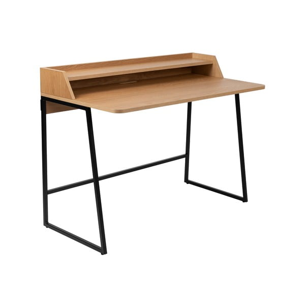 Pisarniška pisalna miza z mizno ploščo v hrastovem dekorju 60x120 cm Giorgio – White Label-image-2