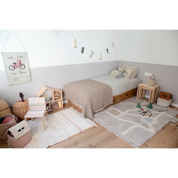 Rožnata/kremno bela pralna ročno tkana bombažna preproga 90x130 cm Lanes Vintage Nude – Lorena Canals-image-3