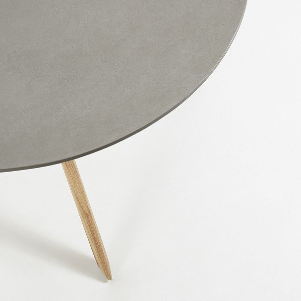 Jedilna miza s svetlo sivo ploščo Kave Home Glow, Ø 120 cm-image-1