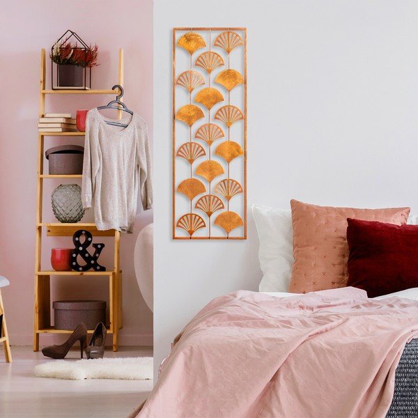 Kovinska stenska dekoracija 32x90 cm Gingko – Wallity-image-3