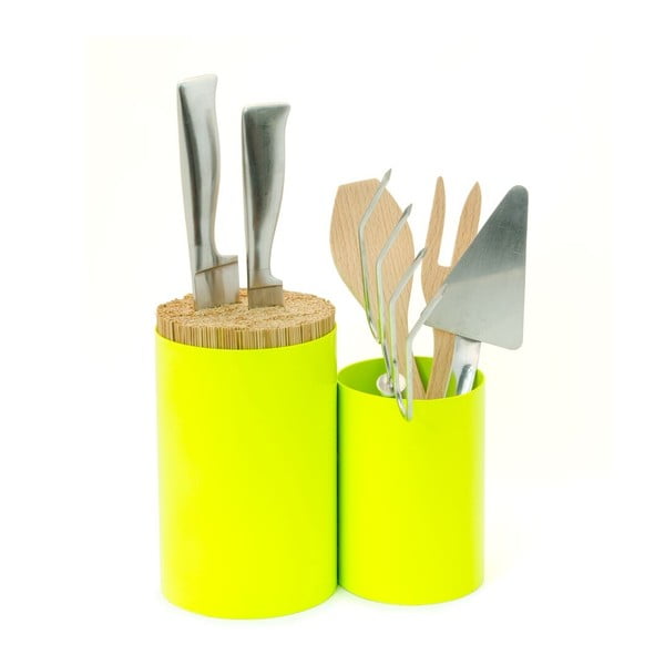 Knife&Spoon Lime Knife & Utensil Block