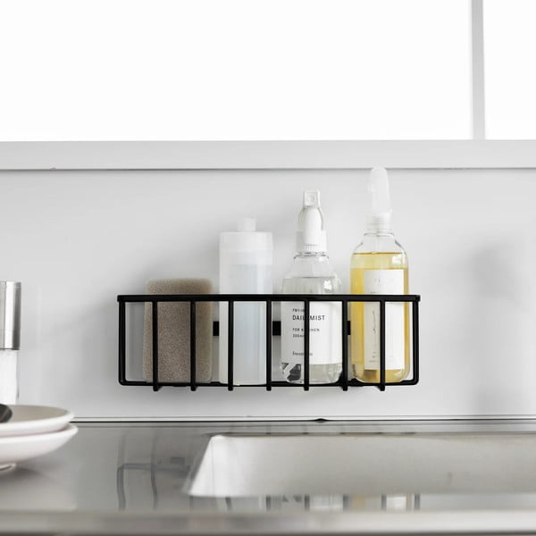 Črno kovinsko držalo za detergent z namestitvijo brez vrtanja Film Hook – YAMAZAKI-image-2