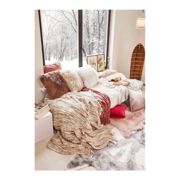 Bež Tiseco Home Studio Blazina iz ovčje kože, 45 x 45 cm-image-1