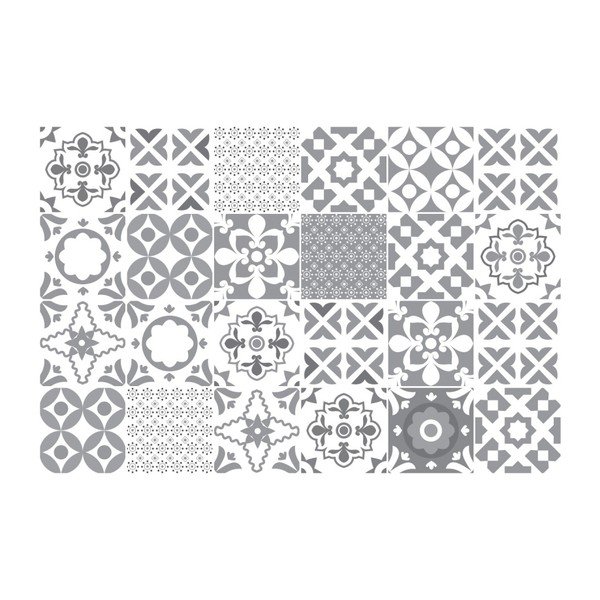 Komplet 24 stenskih nalepk Ambiance Azulejos Badgio, 10 x 10 cm-image-1