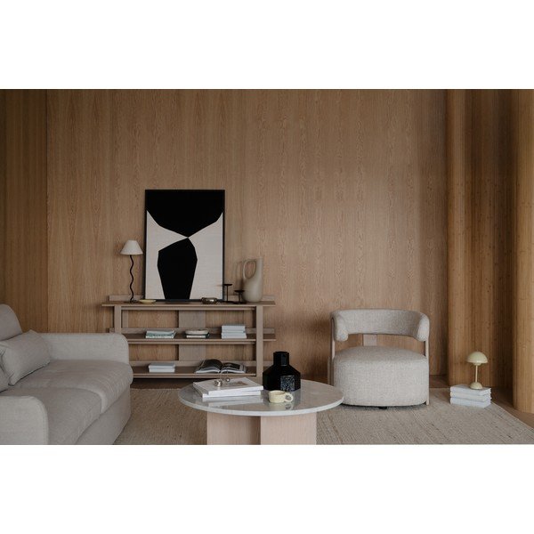 Stranska mizica z mizno ploščo v hrastovem dekorju v svetli naravni barvi 43x150 cm Kilian – Rowico-image-2