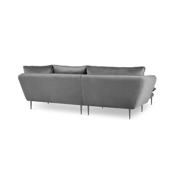 Svetlo siva žametna kotna zofa Mazzini Sofas Akacija, levi kot-image-4