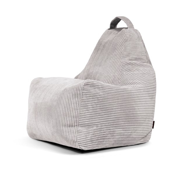 Svetlo siva vreča za sedenje iz rebrastega žameta Play Amuse – SLOWDOWN