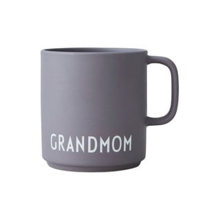 Siva porcelanasta skodelica Design Letters Grandmom
