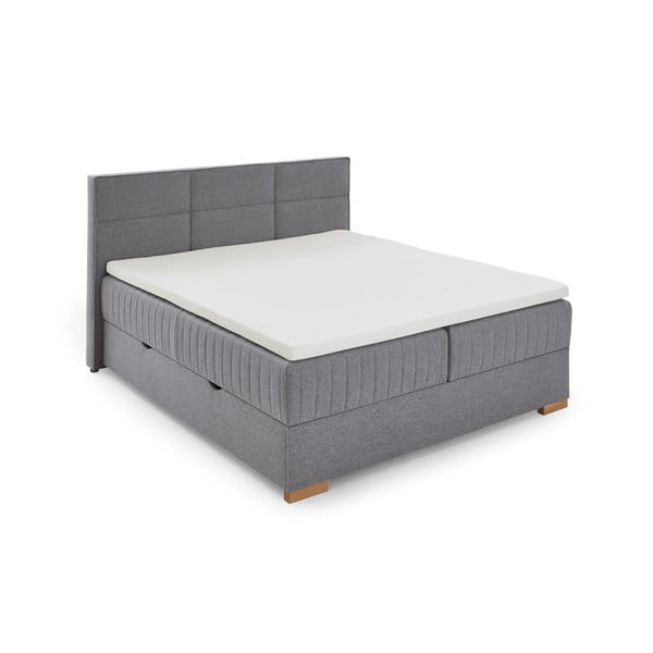 Siva boxspring postelja s prostorom za shranjevanje 180x200 cm Tambo – Meise Möbel