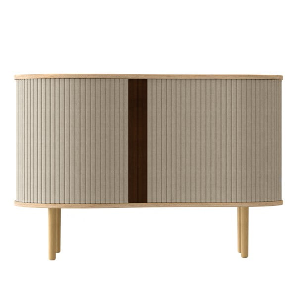 Bež/naravna nizka komoda v hrastovem dekorju z drsnimi vrati 100x67 cm Audacious – UMAGE-image-3