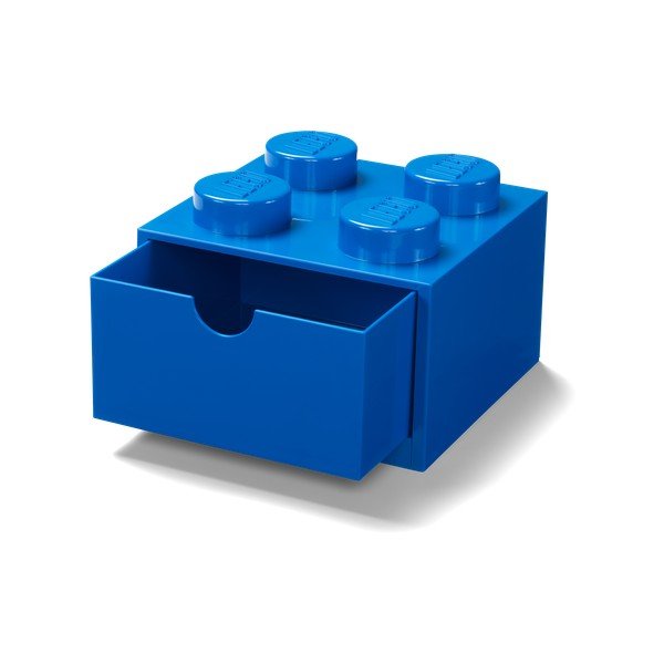 Modra škatla za pisalno mizo s predalom LEGO® , 15 x 16 cm-image-3