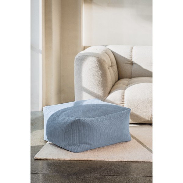 Svetlo moder tabure iz rebrastega žameta Keno – noo.ma-image-1