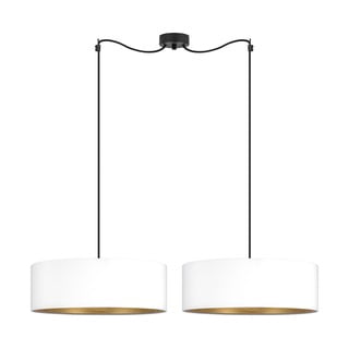 Bela dvojna viseča svetilka z detajli v zlati barvi Bulb Attack Tres S, ⌀ 45 cm