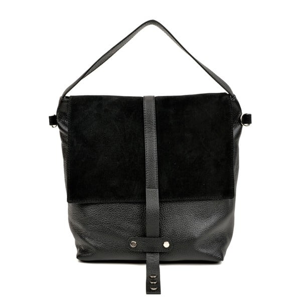 Črna usnjena torbica Carla Ferreri Margo