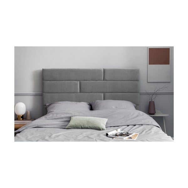 Svetlo sivo oblazinjeno vzglavje 160x120 cm NY - Cosmopolitan Design-image-3