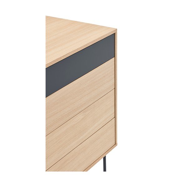 Antracitno siva komoda s hrastovim furnirjem Teulat Yoko-image-4