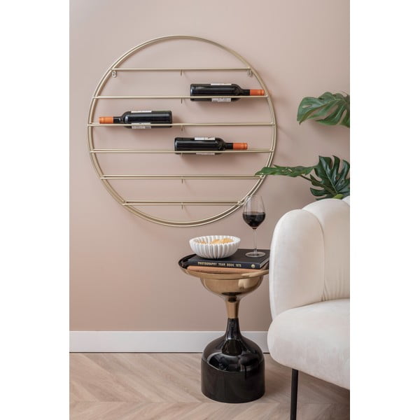 Stensko kovinsko držalo za vino v zlati barvi za 12 steklenic 80x80x9 cm Redondo – PT LIVING-image-1