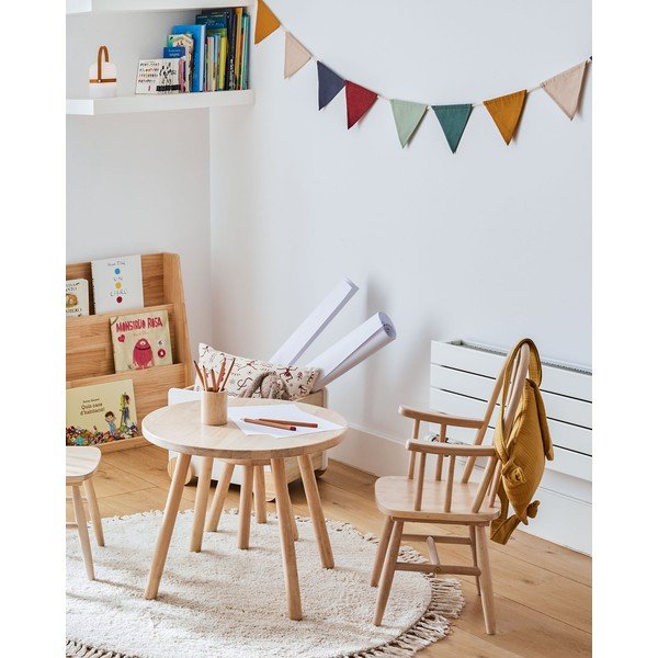 Kremno bela bombažna otroška preproga ø100 cm Orwen – Kave Home-image-2