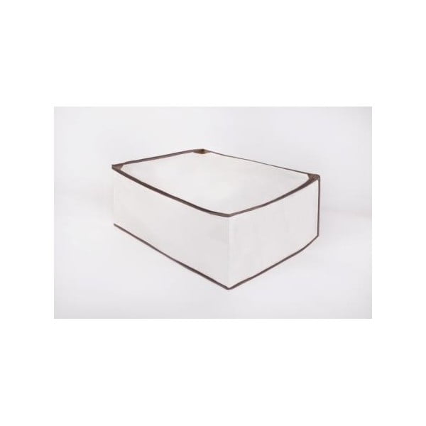 Bela škatla za shranjevanje odej iz naravnega platna Kompaktna škatla Tina, 60 x 40 cm
