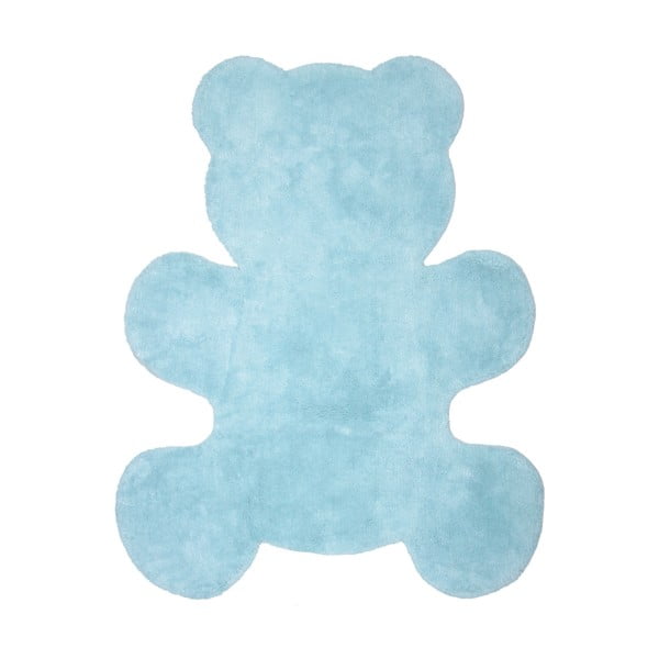 Modra otroška ročno izdelana preproga Nattiot Little Teddy, 80 x 100 cm