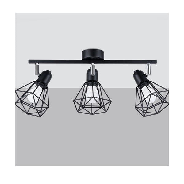 Črna stropna svetilka ø 10 cm Varpu – Sollux-image-3