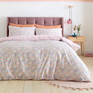 Rožnata podaljšana posteljnina za zakonsko posteljo 230x220 cm Darcy Floral – Catherine Lansfield