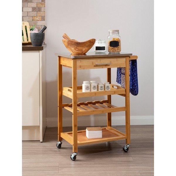 Bambusov servirni voziček na kolesih 41x58 cm Harlow – Premier Housewares-image-3