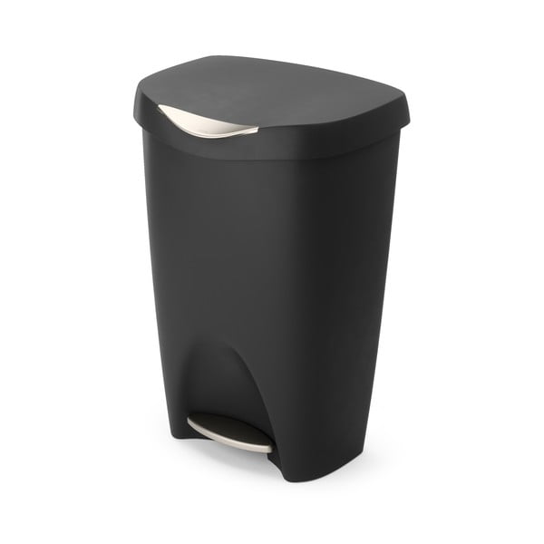 Črn plastičen koš za smeti s pedalom 50 l Brim – Umbra-image-4